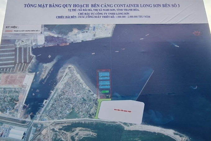 Mặt bằng quy hoạch bến cảng container Long Sơn bến số 3. (Ảnh M.H)