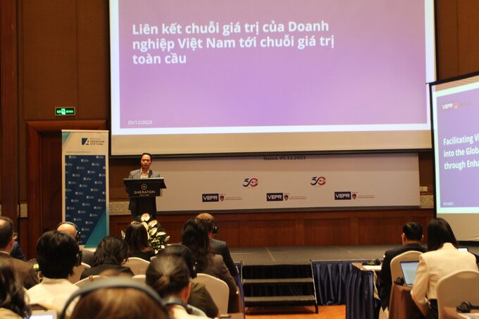 Viện Nghiên cứu Kinh tế và Chính sách (VEPR) tổ chức hội thảo Liên kết doanh nghiệp Việt Nam và doanh nghiệp FDI để tham gia sâu vào chuỗi giá trị toàn cầu.