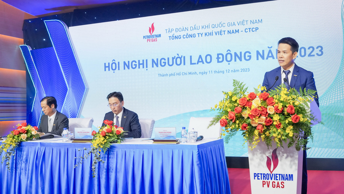 Hình 3: Tổng Giám đốc PV GAS – ông Phạm Văn Phong chia sẻ về phương hướng, nhiệm vụ trọng tâm của PV GAS trong năm 2024