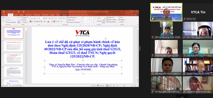 Một buổi cập nhật kiến thức thuế online của VTCA. (Ảnh minh họa)