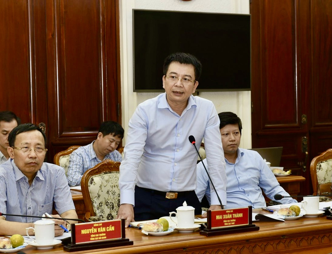 Ông Mai Xuân Thành - Tổng cục trưởng Tổng cục Thuế phát biểu tại buổi làm việc.