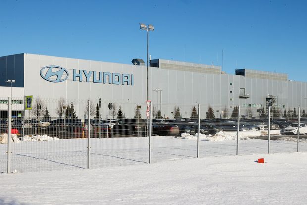 Nhà máy sản xuất ô tô Hyundai nằm ở TP St. Petersburg - Nga.
