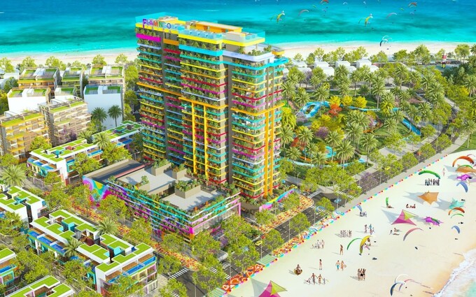 Tòa tháp Ibiza Party Resort là tâm điểm của quần thể du lịch biển sôi động nhất miền Bắc.