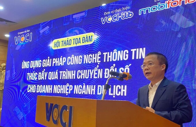 Ông Bùi Trung Nghĩa, Phó Chủ tịch Liên đoàn Thương mại và Công nghiệp Việt Nam (VCCI) phát biểu.