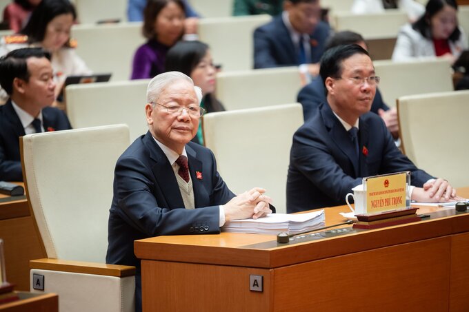 Tổng bí thư Nguyễn Phú Trọng, Chủ tịch nước Võ Văn Thưởng tham dự phiên khai mạc.