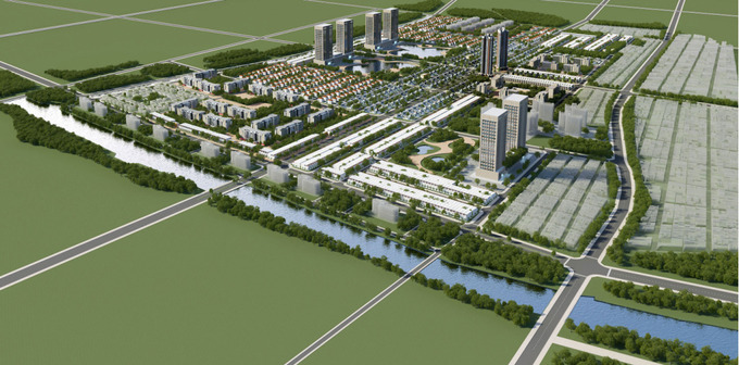 Phối cảnh tổng thể dự án khu đô thị mới Kiến Giang