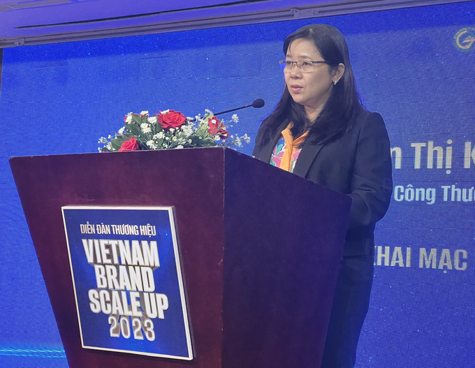 Bà Nguyễn Thị Kim Ngọc – Phó Giám đốc Sở Công Thương Tp.HCM phát biểu khai mạc Diễn đàn