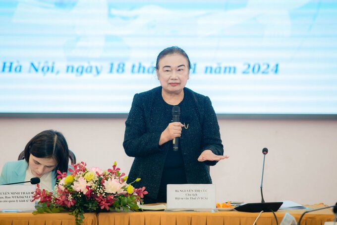 Bà Nguyễn Thị Cúc, Chủ tịch Hội Tư vấn Thuế Việt Nam. (Ảnh: Nguyễn Triệu)
