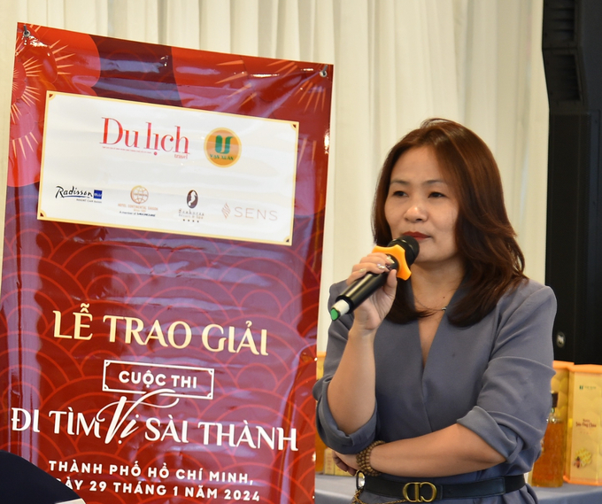 Nhà báo Nguyễn Thị Thu Hà - Tổng biên tâp Tạp chí Du lịch Tp.HCM phát biểu tại sự kiện