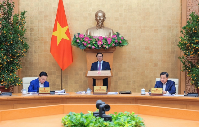 Thủ tướng Chính phủ Phạm Minh Chính chủ trì phiên họp Chính phủ chuyên đề xây dựng pháp luật tháng 2/2024.