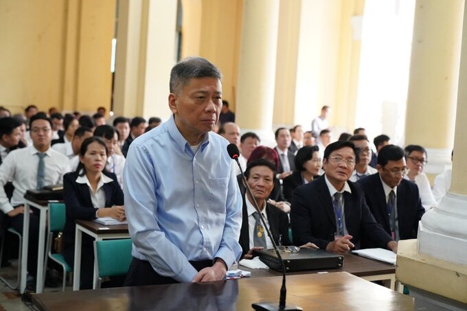 Bị cáo Chu Lập Cơ tại tòa, chồng của bị cáo Trương Mỹ Lan.