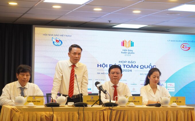 Ông Nguyễn Đức Lợi, Phó Chủ tịch Hội Nhà báo Việt Nam, nguyên Tổng giám đốc Thông tấn xã Việt Nam cung cấp thông tin về Hội Báo toàn quốc năm 2024.