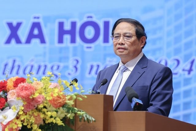 Thủ tướng chính phủ Phạm Minh Chính phát biểu tại cuộc họp. Ảnh: Cổng thông tin điện tử chính phủ