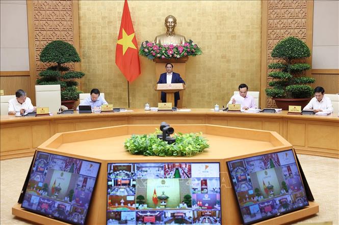 Thủ tướng Phạm Minh Chính chủ trì phiên họp Chính phủ thường kỳ tháng 3/2024 và Hội nghị Chính phủ với địa phương. Ảnh: Dương Giang/TTXVN.