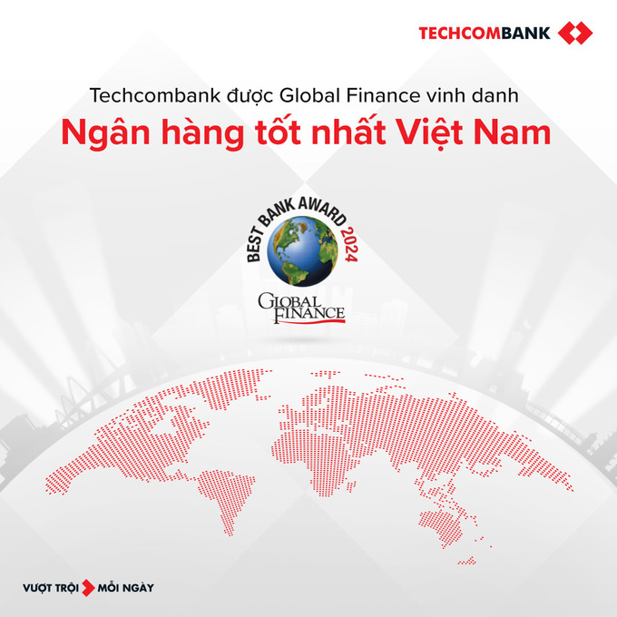 TECHCOMBANK được Global Finance vinh danh là Ngân hàng tốt nhất Việt Nam.
