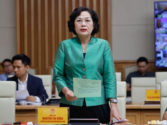 Thống đốc NHNN Nguyễn Thị Hồng phát biểu tại Hội nghị - Ảnh: VGP/Nhật Bắc
