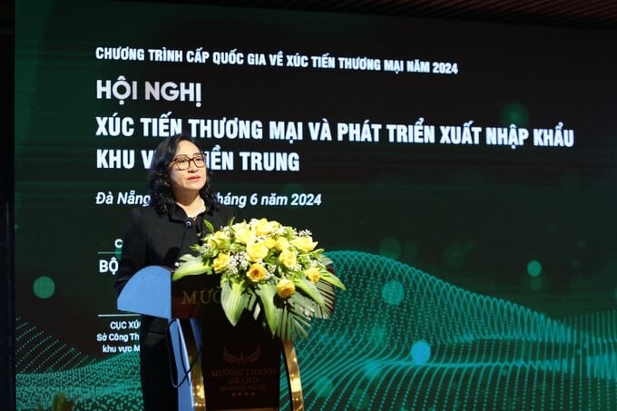 Thứ trưởng Bộ Công Thương Phan Thị Thắng phát biểu.