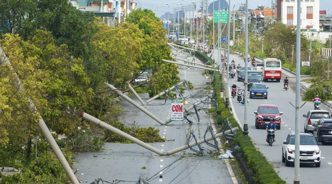 Bão số 3 (bão Yagi) đổ bộ vào tỉnh Quảng Ninh chiều 7/9 và đã gây thiệt hại nặng nề đối với hạ tầng ngành điện của địa phương này.