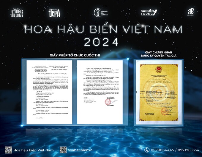 Giấy phép và bản quyền cuộc thi Hoa hậu Biển Việt Nam 2024.