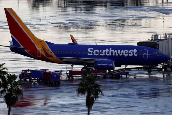 Máy bay của hãng hàng không Southwest Airlines. Ảnh: Reuters