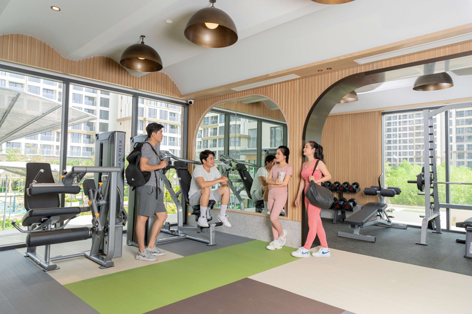 Phòng gym hiện đại, đa dạng thiết bị tại Masteri Center Point.