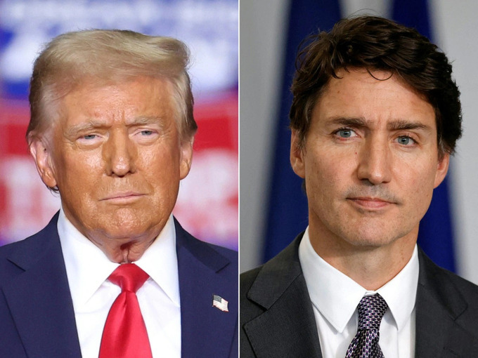 Tổng thống Mỹ Donad Trump và Thủ tướng Canada Justin Trudeau.