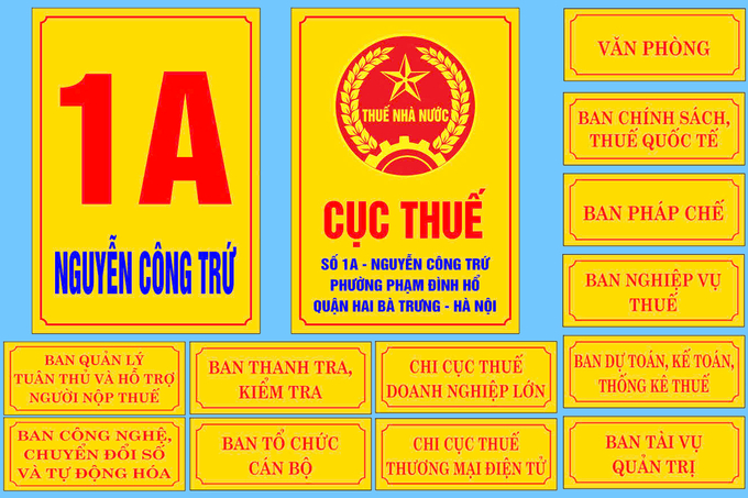 Biển tên cơ quan Cục Thuế.