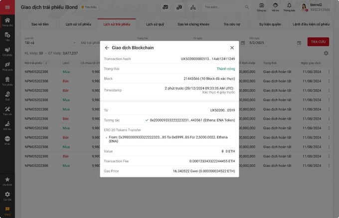 Blockchain được ứng dụng vào quản lý giao dịch trái phiếu iBond tại TCBS.