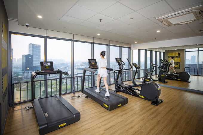 Phòng gym hiện đại nằm tại tầng 23 với tầm view panorama – đặc quyền dành riêng cho cư dân.