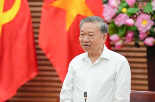 Tổng Bí thư Tô Lâm phát biểu tại buổi làm việc.