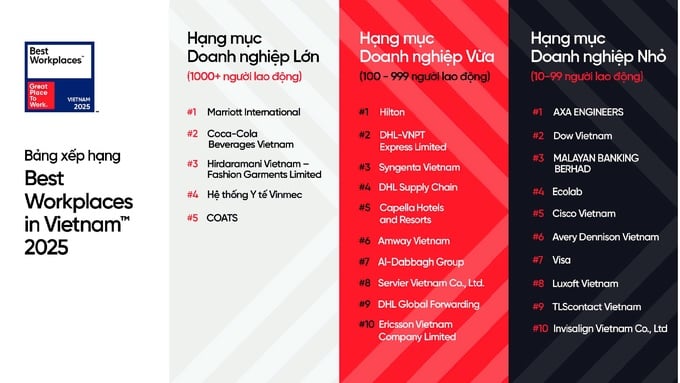Bảng xếp hạng Best Workplaces in Vietnam™ 2025.