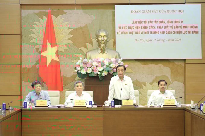 Phó Chủ tịch Quốc hội Lê Minh Hoan - Trưởng Đoàn giám sát, chủ trì cuộc làm việc.