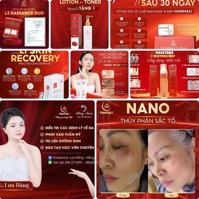Nhan nhản các quảng cáo không phép, “nổ” công dụng về mỹ phẩm Hanhali.