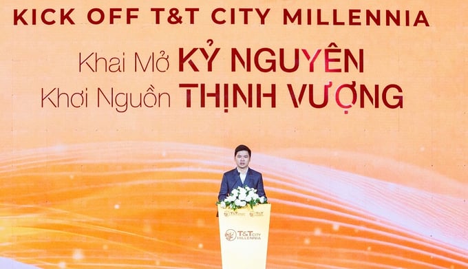 Ảnh 4: Ông Đỗ Vinh Quang, Phó Chủ tịch HĐQT Tập đoàn T&T Group, Chủ tịch HĐQT T&T Homes phát biểu tại sự kiện.