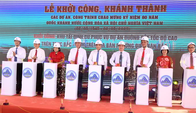 Bấm nút khởi công Khu tái định cư phục vụ Dự án đường sắt tốc độ cao trên trục Bắc – Nam (ảnh HV)