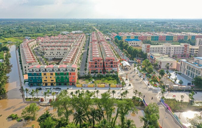 Một góc Khu dân cư Phước Thọ (Vĩnh Long) do T&T Group phát triển nhìn từ trên cao.