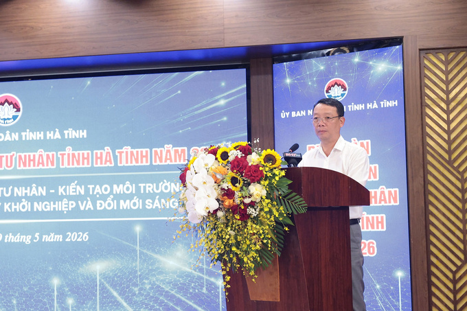 Ông Phan Thiên Định - Chủ tịch UBND tỉnh Hà Tĩnh phát biểu khai mạc buổi Diễn đàn.