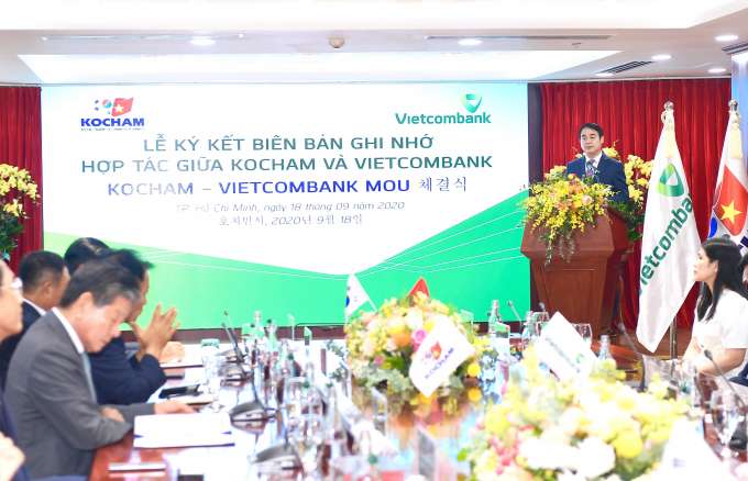 Ông Nghiêm Xuân Thành – Chủ tịch Hội đồng quản trị Vietcombank phát biểu tại buổi lễ.