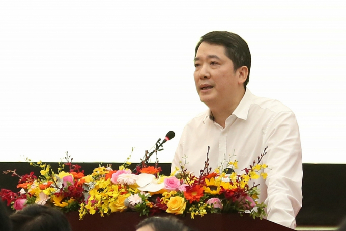 Ông Cao Anh Tuấn, Tổng cục trưởng Tổng cục thuế báo cáo tại hội nghị.