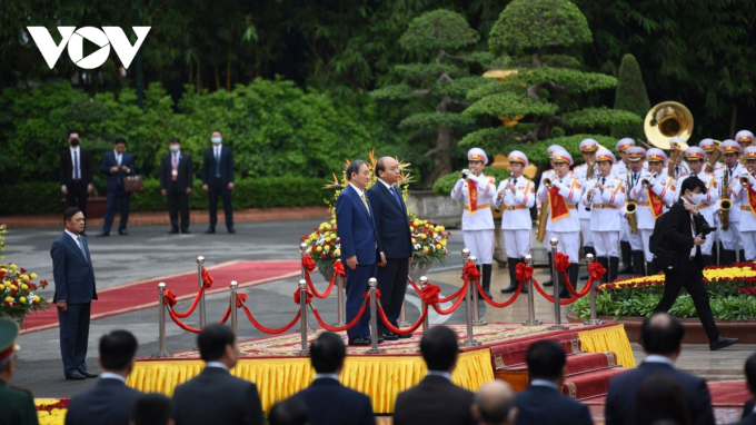 Lễ đón Thủ tướng Nhật Bản thăm chính thức Việt Nam.