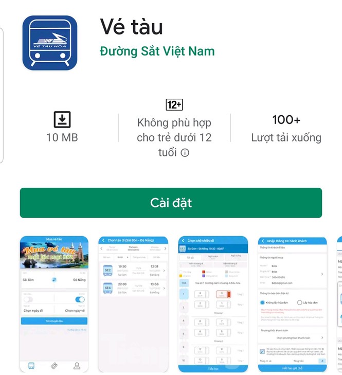 Tổng Cty Đường sắt Việt Nam triển khai bán vé tàu trên ứng dụng (app) di động với tên gọi “Vé Tàu” và thanh toán trực tuyến
