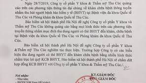 Văn bản Bảo hiểm xã hội TP. Hà Nội gửi Công ty cổ phần Y khoa & Thẩm mỹ Thu Cúc ngày 31/07/2019