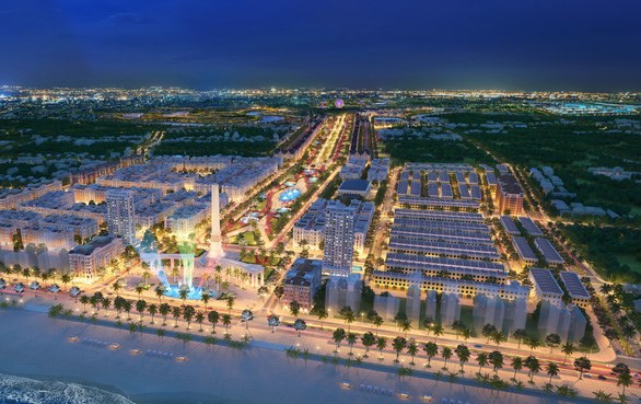 Phối cảnh tổng thể của dự án khu đô thị Quảng trường biển thành phố Sầm Sơn