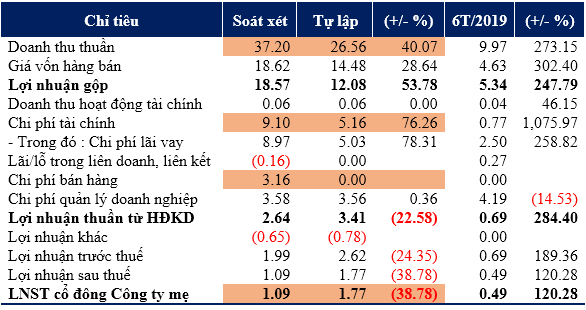 Nguồn: BCTC hợp nhất bán niên sau kiểm toán của SDU