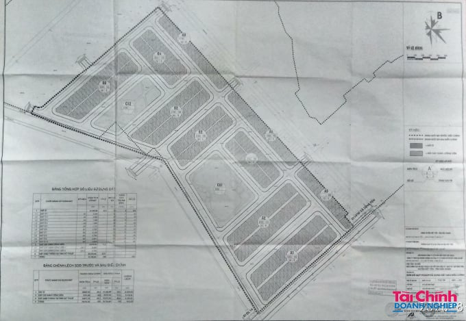 Bản đồ quy hoạch sử dụng đất Dự án Khu dân cư dịch vụ Đại Phúc, xã Tăng Tiến, huyện Việt Yên