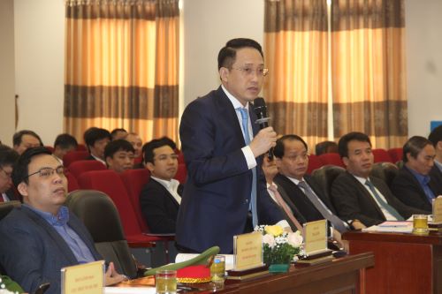 Ông Mai Sơn - Cục trưởng Cục Thuế Hà Nội phát biểu tại hội nghị.