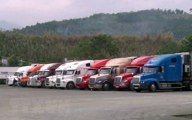Cửa khẩu đường bộ Quốc tế số II Kim Thành trong ngày đầu tiên tạm dừng nhập khẩu hàng hóa của Việt Nam. (Ảnh: Quốc Khánh/TTXVN)