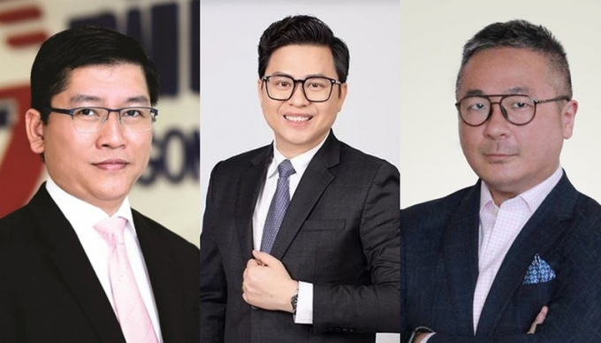 Chỉ trong 10 tháng, SCB đã thay 3 quyền Tổng Giám đốc. Lần lượt từ trái qua phải là các ông Võ Tấn Hoàng Văn, Trương Khánh Hoàng và Jeremy Chen.