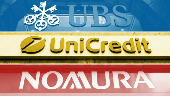 Ngân hàng bị phạt là Nomura của Nhật Bản (129,5 triệu euro), UBS của Thụy Sĩ (172,4 triệu euro) và UniCredit của Italy (69,4 triệu euro). Ảnh: todayuknews.com