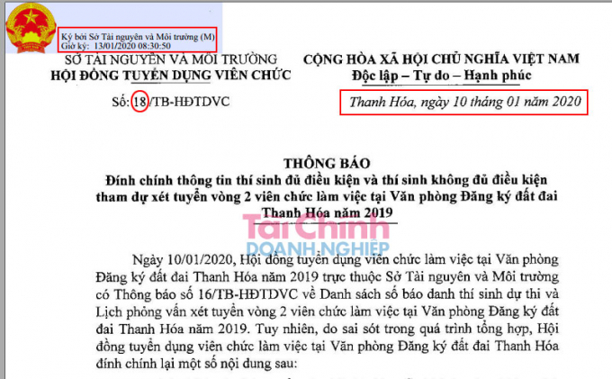 Thông báo số 18 được cho là một Thông báo lạ. Không công khai, thi sinh không hề hay biết sự tồn tại của nó?